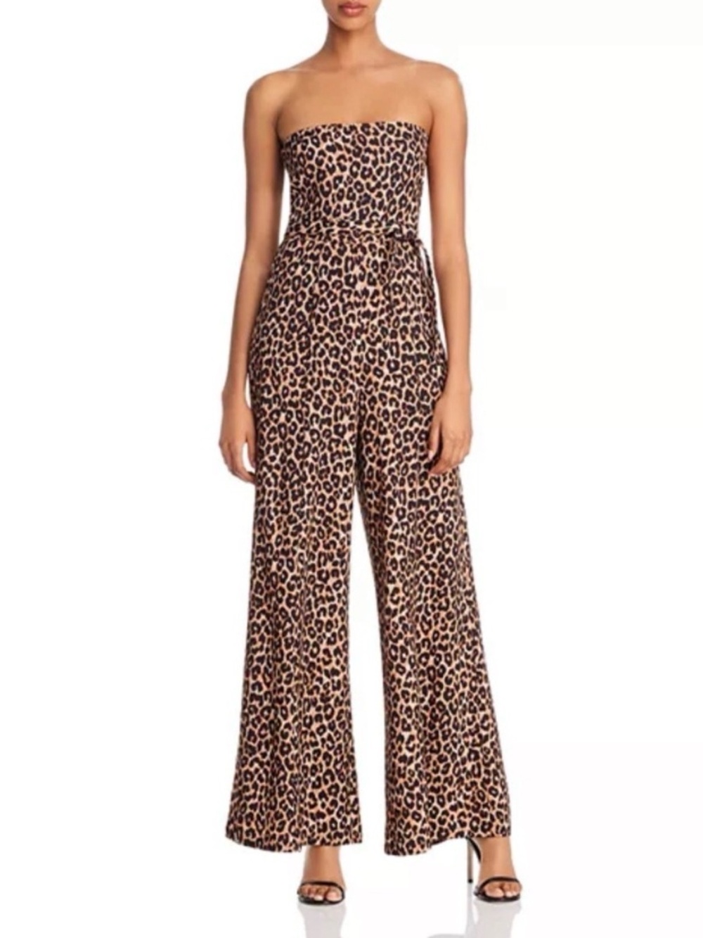 🐆 LIKELY Emile Leopard Strapless Wide Leg Jumpsuit Size 4 | Revolve $298